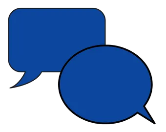 illustration of two blue word bubbles
