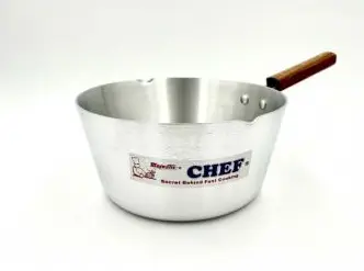image of milk pan with 'CHEF' product sticker on the side