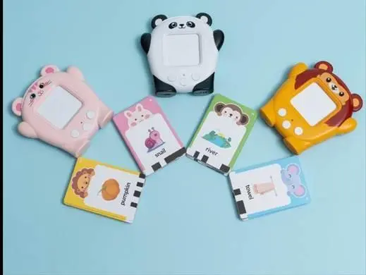 three animal shaped tablets and four animal themed inserts to make them talk