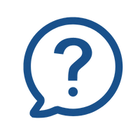 a blue question mark on a transparent background